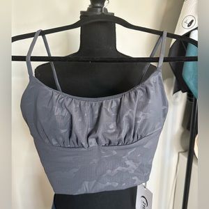 Gray Battleship Camo Luxe Ruched Bra